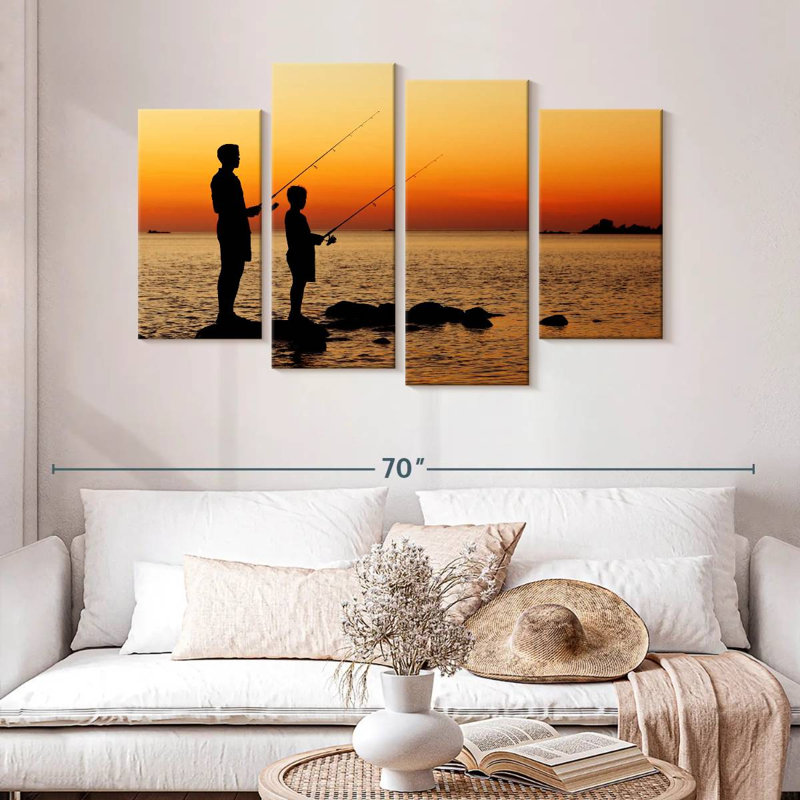 Senne Dad And Son Fishing, 32" H x 52" W