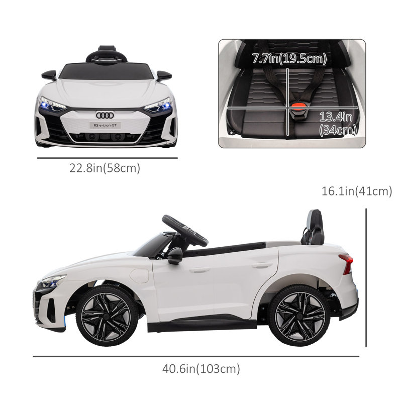 White 12-Volt Audi RS e-tron GT Ride-On Car