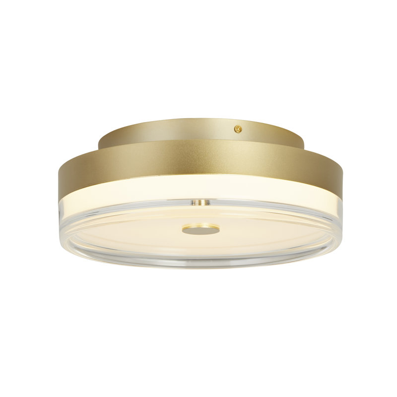 Bacquie Acrylic LED Flush Mount, Gold, 8.50cm H x 30cm W x 30cm D