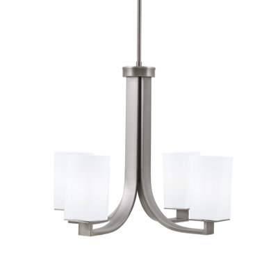 Lustre 4 lumières Ridgemore illustré en finition graphite avec verre opale blanc l 4,5 po x H 6,5 po