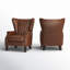 Fauteuil à oreilles en cuir véritable Ameliah-2003456420