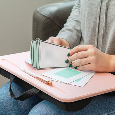 Compact Lap Desk  Rose Quartz  Fits Up To 15 Inch Laptops