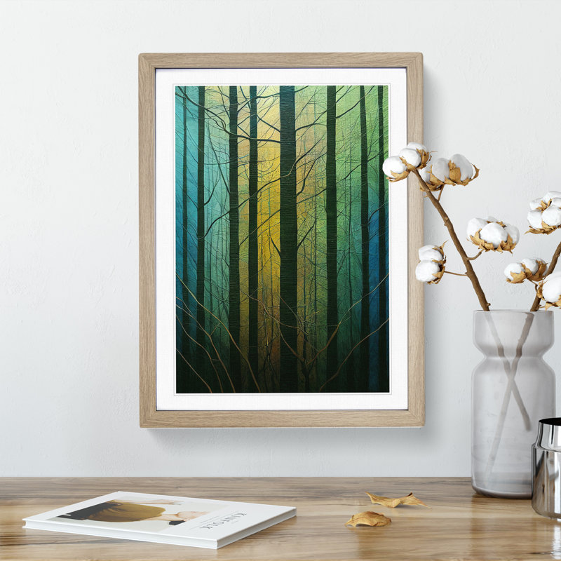 Mysterious Forest - Framed Print, 34cm H x 25cm W, Oak