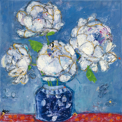 Vase de pivoines par Kellie Day - reproduction d'art sur toile