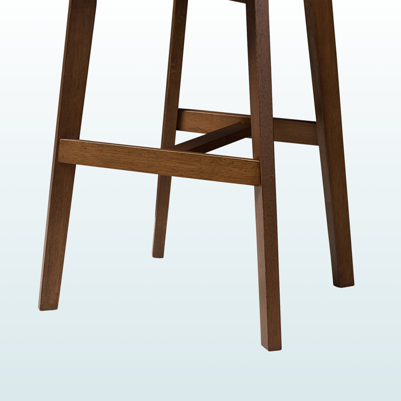 Callista Faux Leather Counter Stool, Black/Walnut 36.17'' H X 18.26'' W X 15.88'' D (Set of 2)