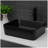 19"X15" Black Ceramic Rectangular Vessel Bathroom Sink