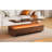 Modern Walnut Rectangular LED Lights Coffee Table With 2 Drawers In 47.2"-769376655