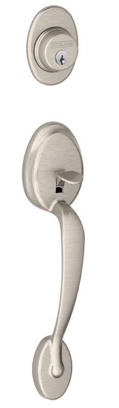 Plymouth Inactive Exterior Dummy Entry Set, Satin Nickel