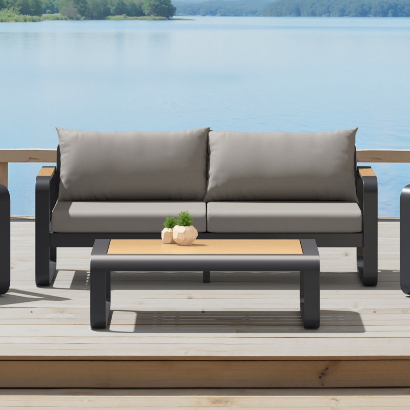 Andes Patio Sofa - Olefin Charcoal, Olefin Charcoal