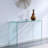Transparent Glass Console Table Transparent Clear Sofa Table, Modern Bent Console Table Semund-973575383
