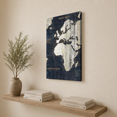 Old World Map Blue