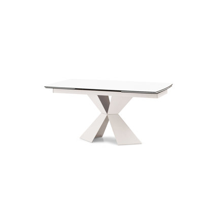 Padgett Glass Top Solid Wood Base Dining Table