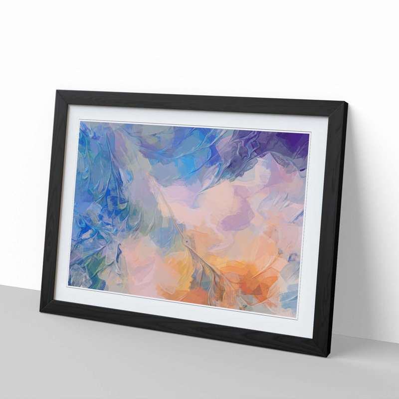 Power of My Heart in Abstract - Picture Frame Painting Print, Black, 50cm H x 76cm W x 2cm D