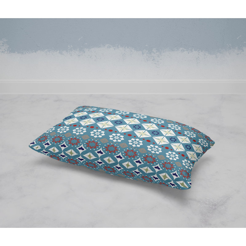 Shape Synergy  Rectangular Throw Pillow, Blue/Red