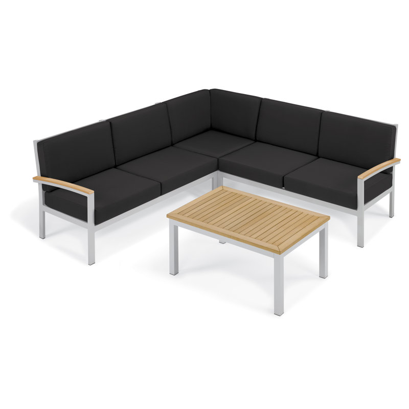 Travira Modular Side Chair with Cushions, Jet Black