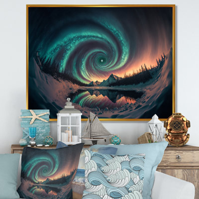 Aurores boréales magiques «Northern Lights V», reproduction sur toile