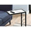 Table d'appoint avec stratifié blanc non lustré et structure en métal noir pour l'intérieur de la chambre