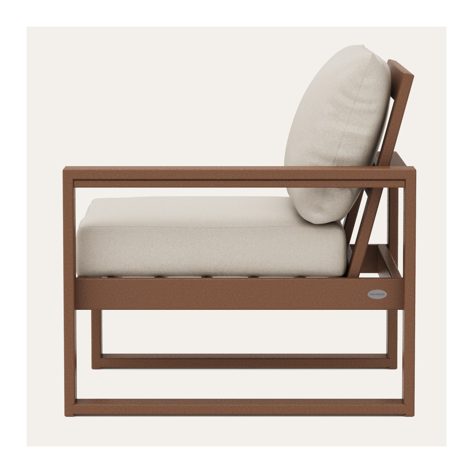 POLYWOOD Outdoor Lounge Chair, Dune Burlap Revolution®, Teak