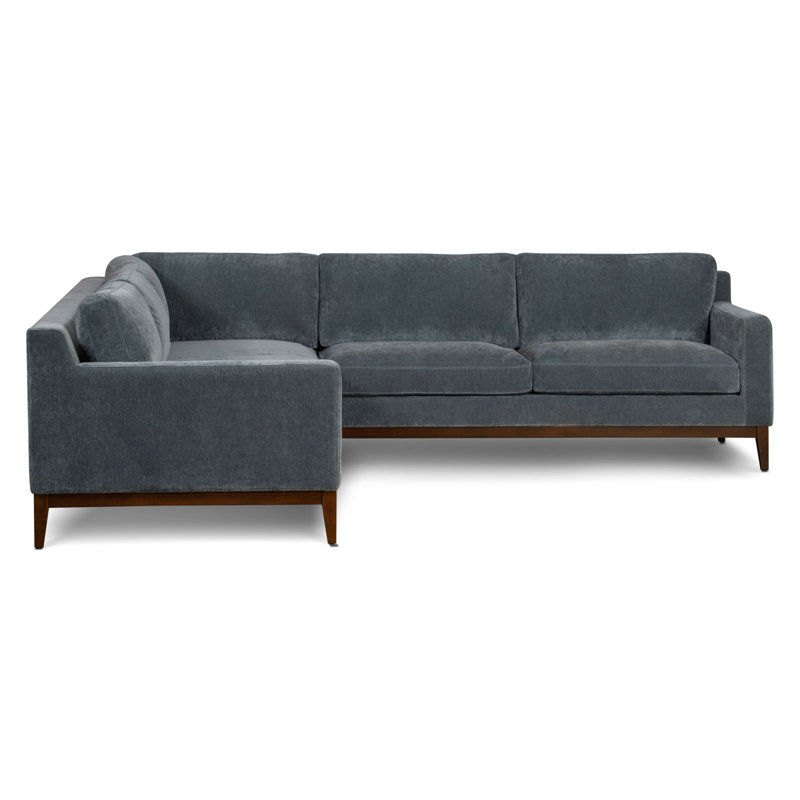 Canapé modulaire en chenille luxueux de 116 po Zyon, Bleu boréal