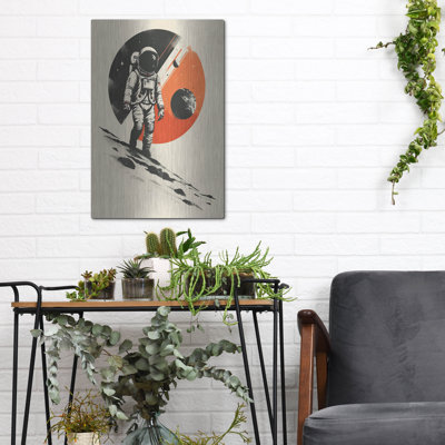 Ivy Bronx 'Logo Sapce Vintage Black And Orange' by Momart Metal Wall Art