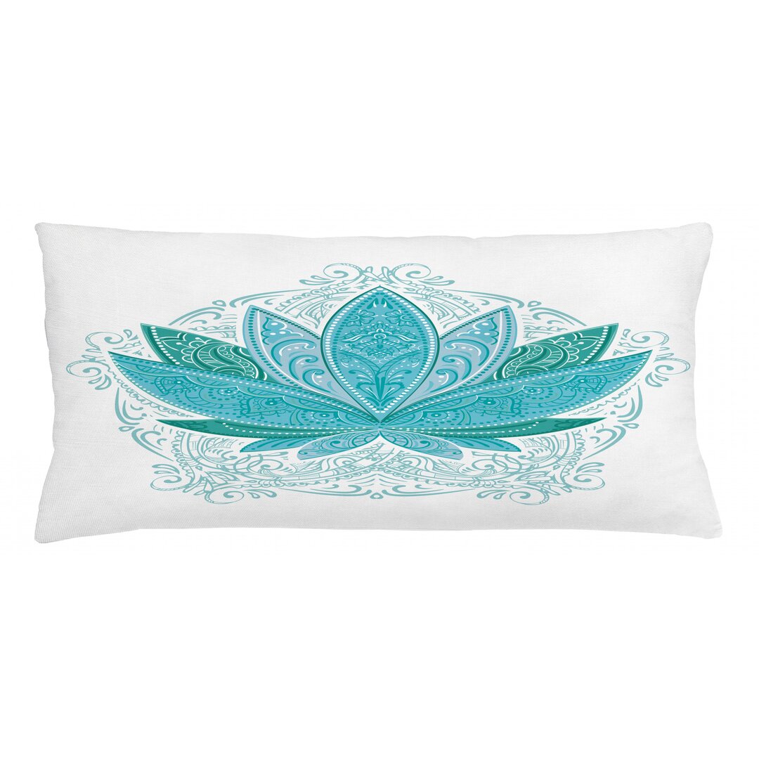 Kissenbezug, Mehndi Lotus, Blatt, Teal Sky Blue