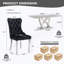 70" Faux Marble Dining Table Set for 6, with 6 Upholstered Chairs-915935905-915935918