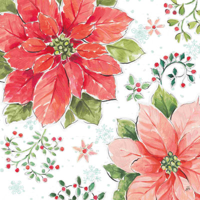 «Country Poinsettias III», impression sur toile tendue