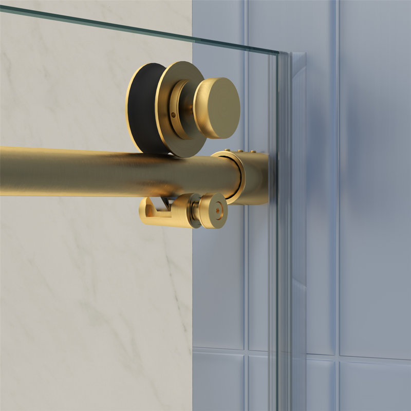 Porte de douche en verre, porte coulissante avec système de fermeture en douceur pour la salle de bain