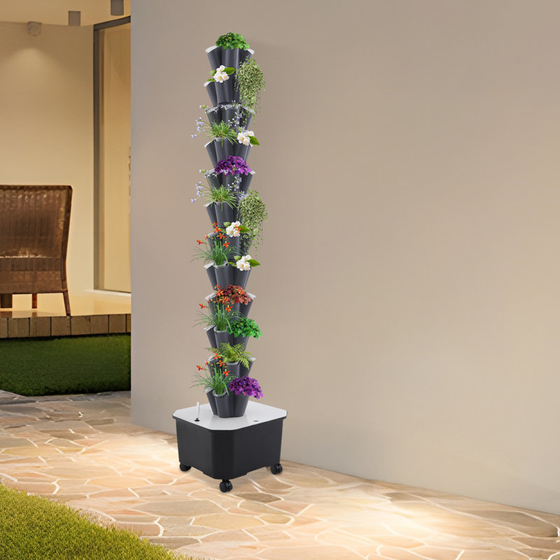 12-Layer 60 Holes Garden Hydroponic Growing Kit, Gray