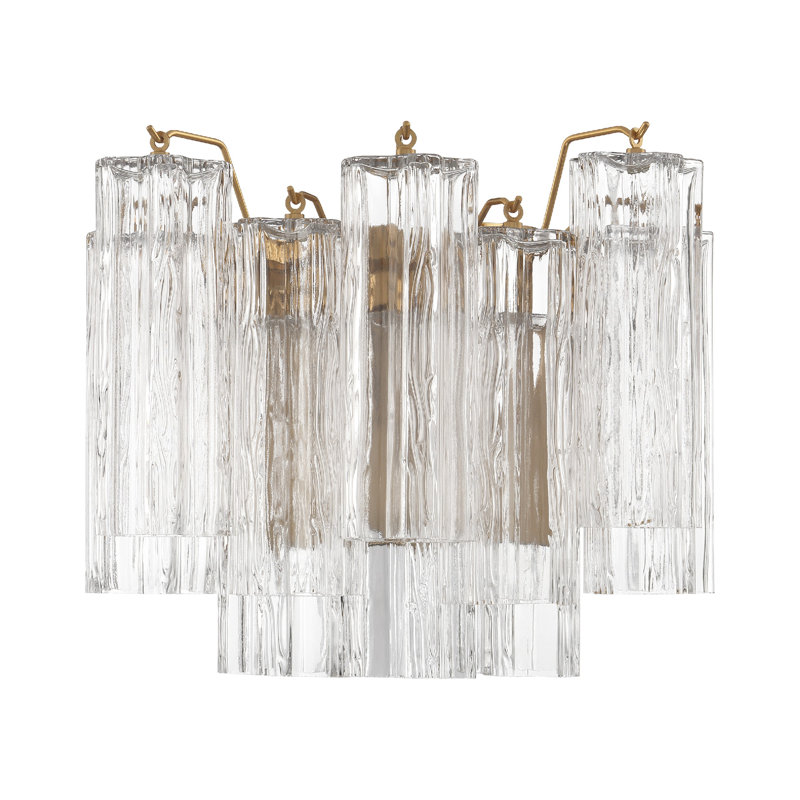 Steel Flush Mounted Sconce, Aged Brass