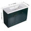 Meuble-lavabo autoportant 48 po avec lavabo en résine blanche et tiroirs à fermeture en douceur, vert foncé