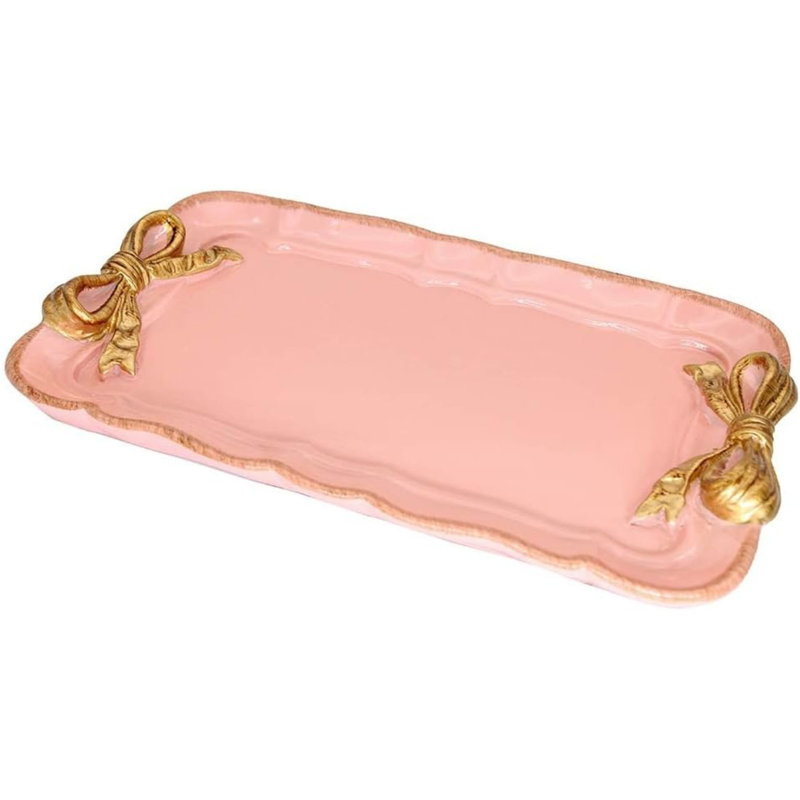 Plateau à bijoux rose