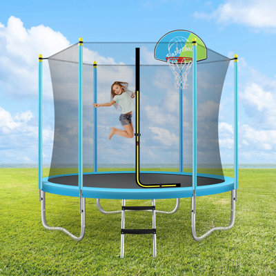 Trampoline 8 pi pour enfants avec filet de sécurité