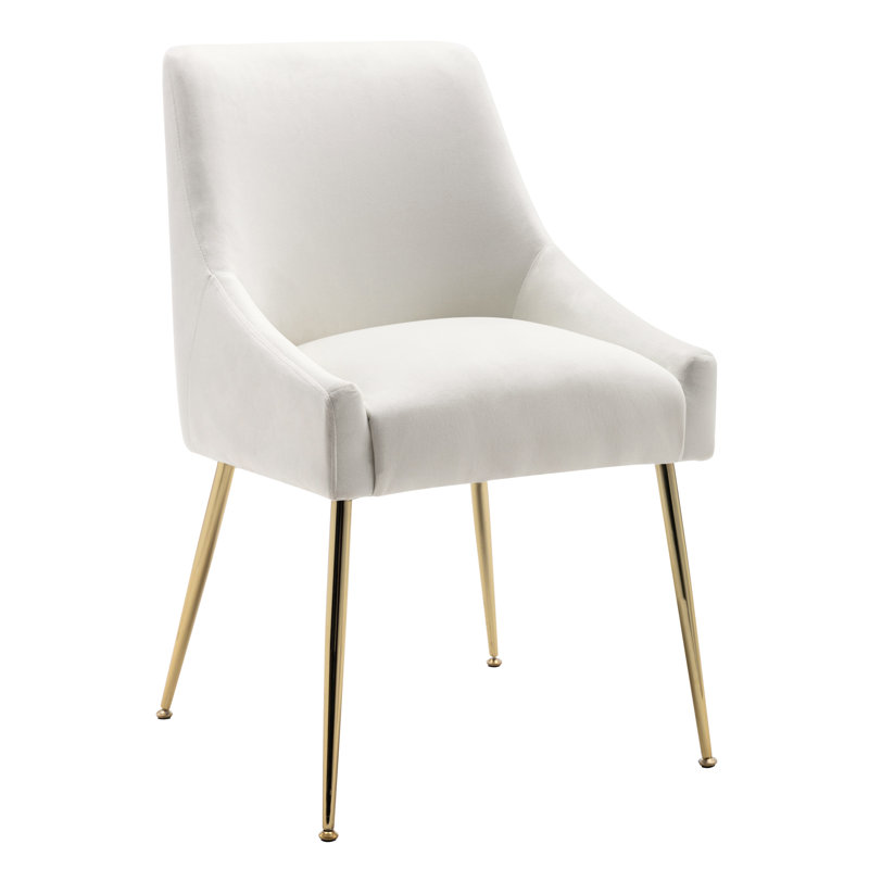 Koblas Velvet Accent Chair, Ivory Velvet