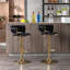 Ensemble de 2 tabourets de bar avec repose-pieds chromé et base pivotante à hauteur réglable en velours-523351439