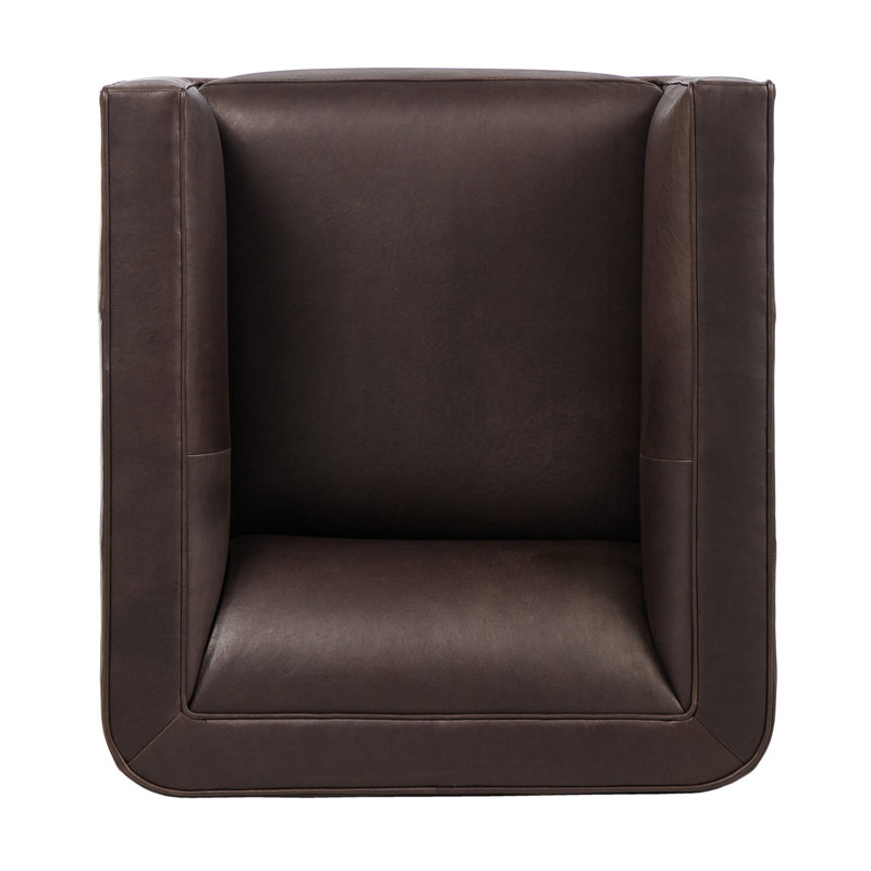 Phillip Swivel Chair-Delta Tweed, Heirloom Cigar Genuine Leather