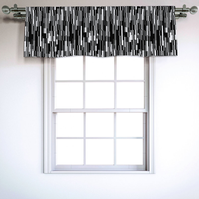 Sateen Abstract Ruffled Window Valance