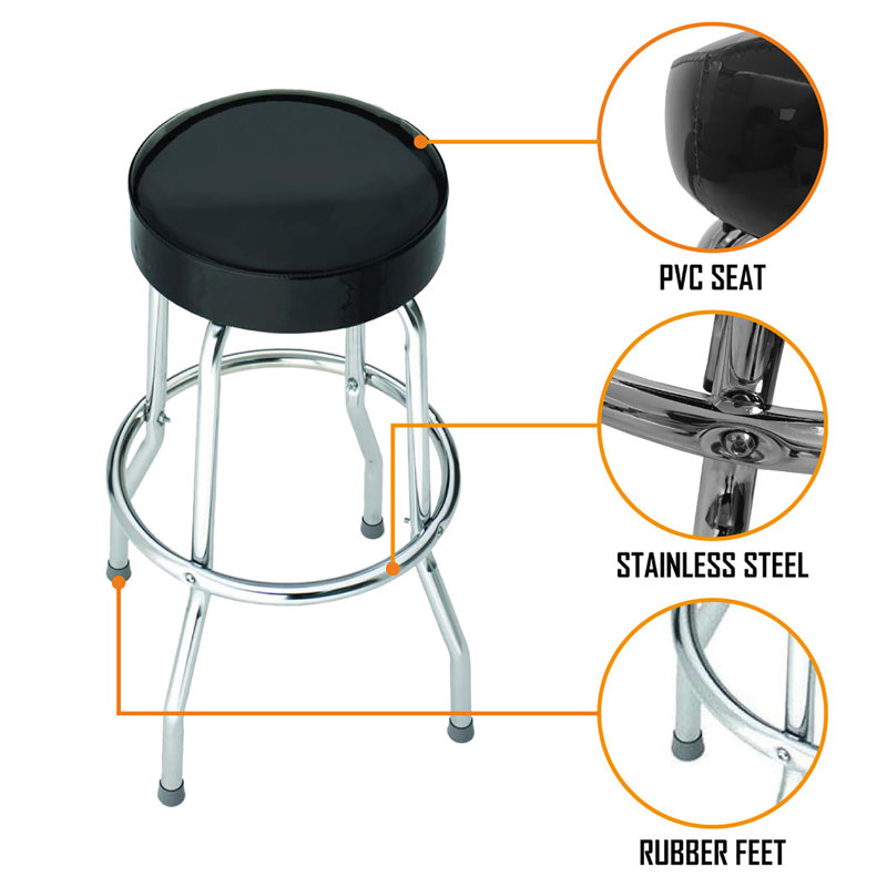 Swivel Upholstered Counter Stool with Metal Frame