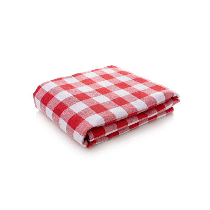 Nappe rouge à carreaux, 63,0 po x 63,0 po | 85% coton et 15% polyester, facile à nettoyer et lavable à la machine (30 à 40 ° C) | Parfait pour la salle à manger, les pique-niques et les rassemblements extérieurs, design élégant et durable
