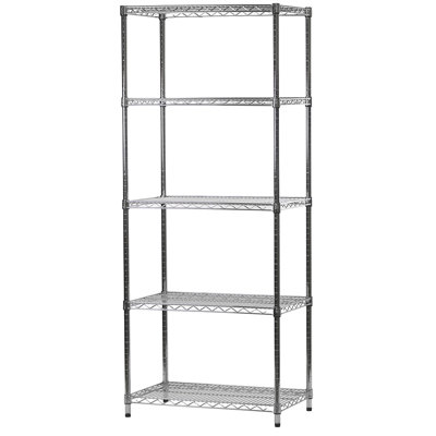 Shelving Inc. 18" D X 24" W X 72" H Chrome Wire Shelving With 5 Shelves