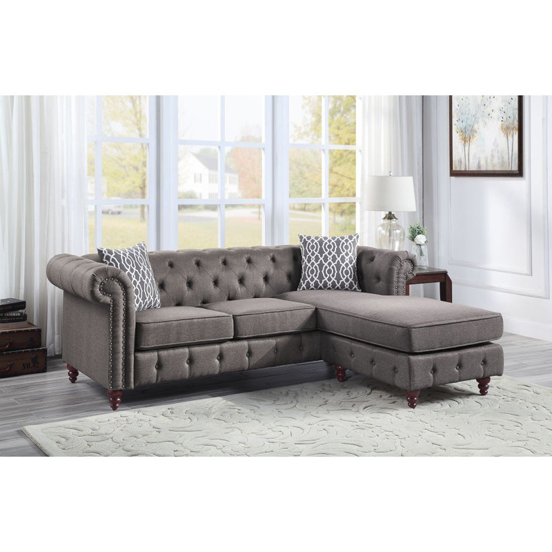 Canapé modulaire réversible Modern Canapé Waldina, Brun