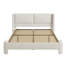 Structure de lit rembourrée avec tête de lit et ports USB, conception en nuage, aucun sommier nécessaire, blanc crème-396298051-424805972