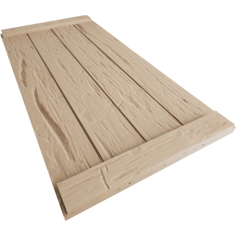 Volets rustiques en faux bois à quatre planches, Texture taillée à la main / brun clair apprêté, 22"