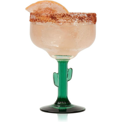 Ensemble de 4 verres à cocktail Cactus Margarita, verres à cocktail vert durable, verres à cactus sans plomb, verres à margarita congelés sur le thème des plantes, 16 onces