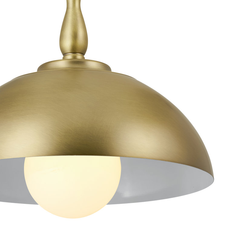 1 - Light Single Pendant, 14" H x 14" W x 14" D, Natural Brass