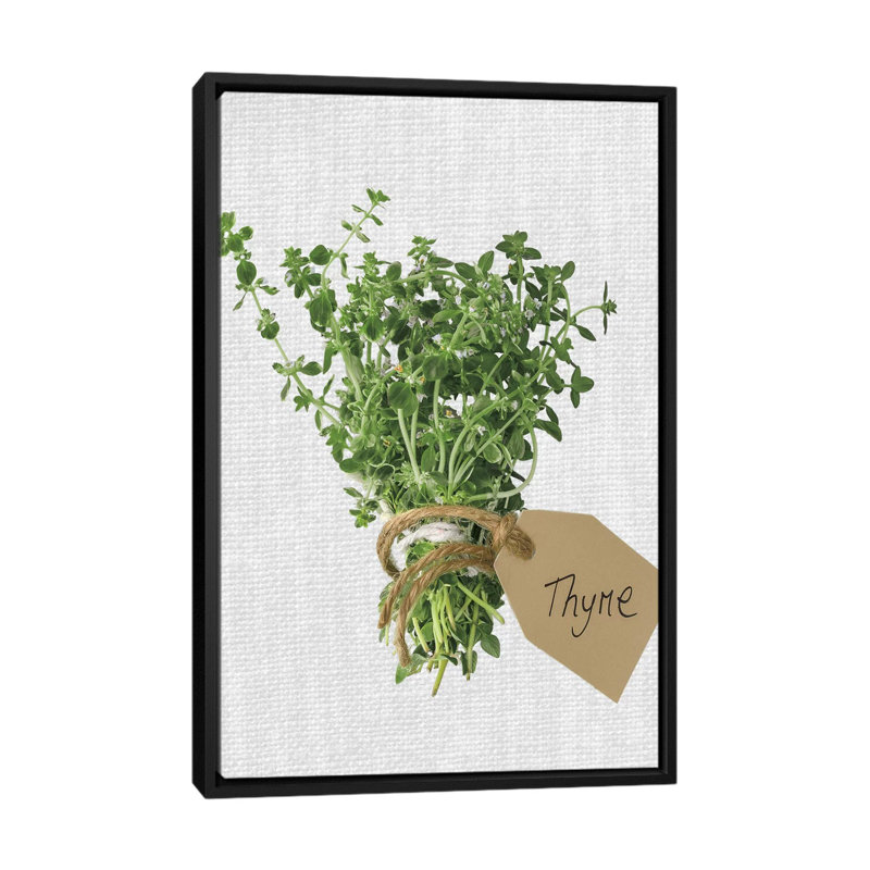 «Thyme», impression sur toile, H 26 po x l 18 po x P 1,5 po, Toile avec cadre noir, Pas de tapis