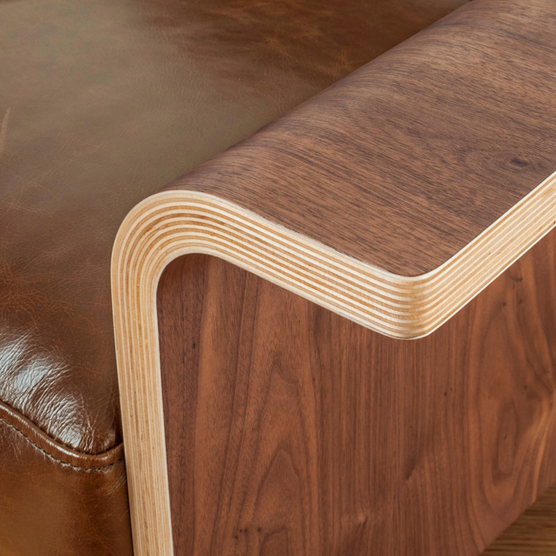 Chaise Lodge, Cuir à équipement véritable brun
