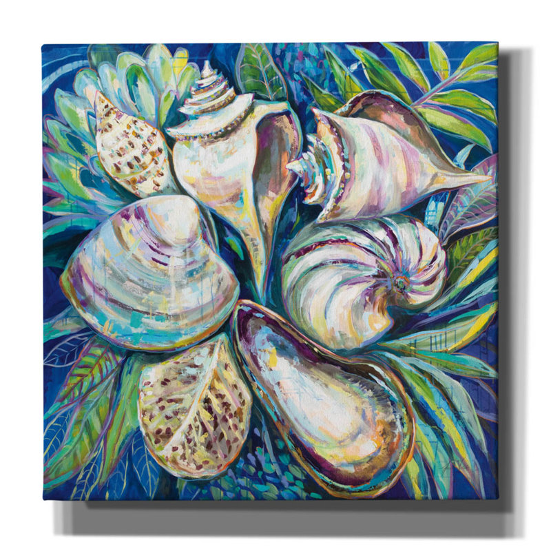 «Tropical» par Jeanette Vertentes, art mural sur toile, H 12 po x l 12 po x P 0,75 po