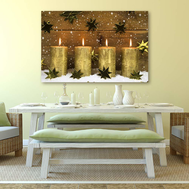 Christmas Holiday Celebration Candles X15 - Photographie sur toile tendue, H 16 po x l 24 po
