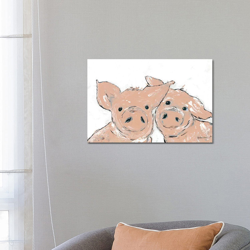 Pigs by Roey Ebert - Painting on Canvas, Wrapped Canvas, 45.72cm H x 66.04cm W x 3.81cm D